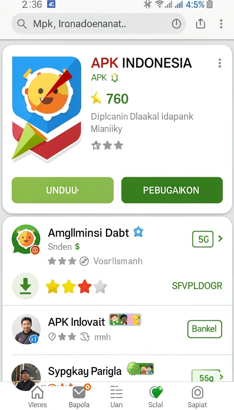 Cuplikan layar menu unduhan neon4d untuk perangkat Android