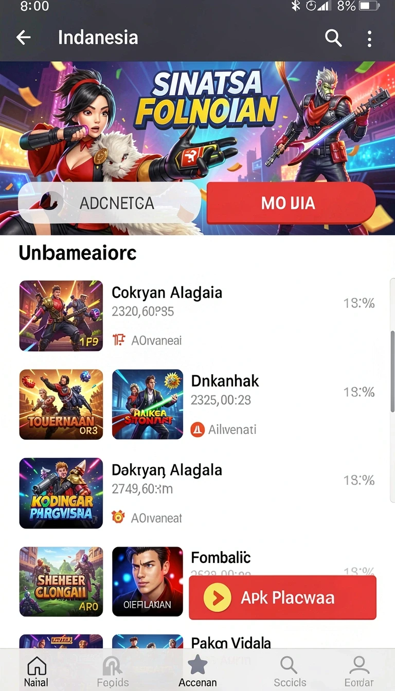 Galeri pratinjau visual neon4d build APK resmi terbaru
